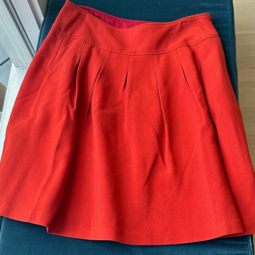 Banana Republic Red Pleated A-Line Skirt